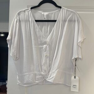 Lush Cream Button-Down Blouse